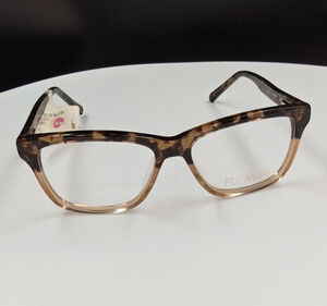 FLOWER FLR6010 WF-FLR6010 Brown Tortoise Full Rim Plastic Frames 52-15-140